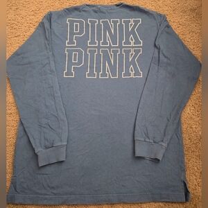 PINK Victoria's Secret Large Vintage Long Sleeved Spellout Pocket Tee